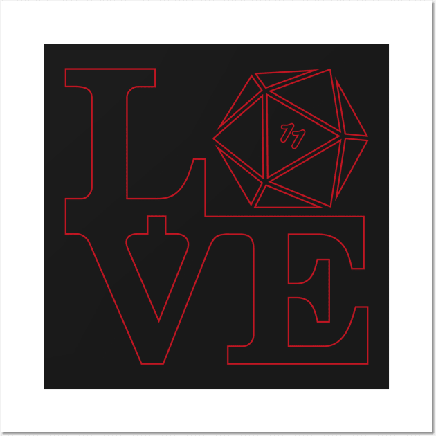 LOVE Eleven 11 - D20 Stranger Things Neon Typography Wall Art by RetroReview